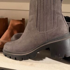 Target Gray Suede Lug Sole Chelsea Bootie